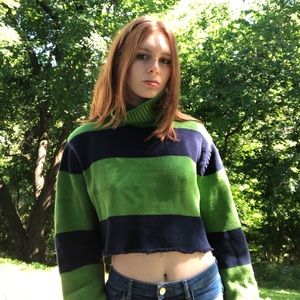 Striped cropped sweater